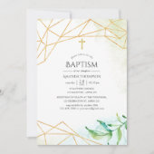 Invitation Aquarelle Baptême géométrique (Devant)