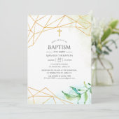 Invitation Aquarelle Baptême géométrique (Debout devant)