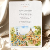 Invitation Aquarelle Barcelone Espagne Mariage