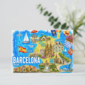 Invitation Aquarelle Barcelone Espagne Sagrada Monument (Debout devant)
