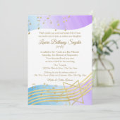 Invitation Aquarelle Bat mitzvah de musique et or2 (Debout devant)