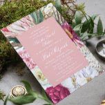 Invitation Aquarelle bat mitzvah Florale<br><div class="desc">Bat mitzvah Watercolor Floral Invitations dispose d'un élégant arrière - plan de fleurs d'aquarelle avec eucalyptus,  frondes de palmiers,  roses,  pivoines et fougères dans les tons muets de prune,  bordeaux,  vert,  pêche et rose. Personnalisé en modifiant le texte dans les zones de texte fournies. Conçu par ©Evco Studio www.zazzle.com/store/evcostudio</div>