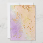 Invitation Aquarelle bat mitzvah Florale Purple Peach (Dos)