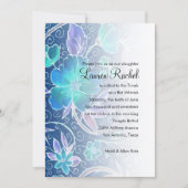 Invitation Aquarelle bat mitzvah motif floral (Devant)