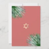 Invitation Aquarelle bat mitzvah Tropical Black Gold Floral (Dos)