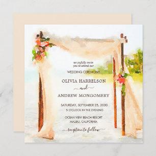 Invitation Aquarelle Beach Arbor
