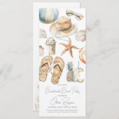 Invitation Aquarelle Beach Bachelorte Party (Devant / Derrière)