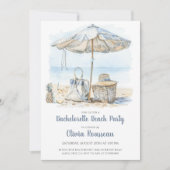 Invitation Aquarelle Beach Bachelorte Party (Devant)