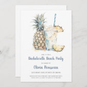 Invitation Aquarelle Beach Bachelorte Party (Devant / Derrière)