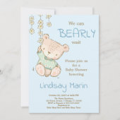 Invitation Aquarelle Bearly Wait Teddy Bear Garland Invitati (Devant)