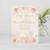 Invitation Aquarelle Bébé Baby shower Fée (Debout devant)