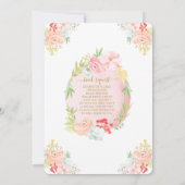 Invitation Aquarelle Bébé Baby shower Fée (Dos)