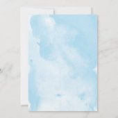 Invitation Aquarelle bébé bleu blanc or garçon baby shower (Dos)