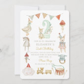 Invitation Aquarelle Bébé Champignons Whimsical 2e anniversai (Devant)