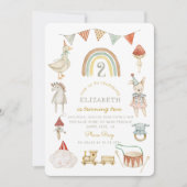 Invitation Aquarelle Bébé Champignons Whimsical Anniversaire (Devant)