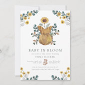 Invitation Aquarelle bébé dans le Baby shower en fleur (Devant)