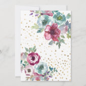 Invitation Aquarelle bébé dans le Baby shower en fleur (Dos)