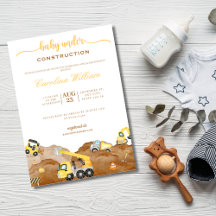 Aquarelle bébé en construction baby shower