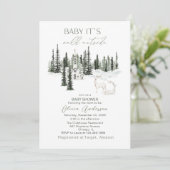 Invitation Aquarelle Bébé son froid Baby shower extérieur (Debout devant)