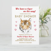 Invitation Aquarelle bébé tigre 2022 Baby shower (Debout devant)