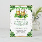 Invitation Aquarelle Beer Pints St Patrick's Day (Debout devant)