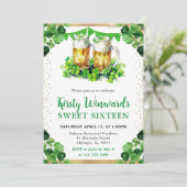 Invitation Aquarelle Beer Pints St Patrick's Sweet 16 (Debout devant)