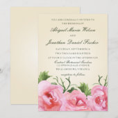 Invitation Aquarelle Begonias Floral Mariage (Devant / Derrière)