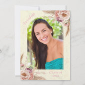 Invitation Aquarelle beige et rose Boho Aquarelle Florale Gra (Dos)