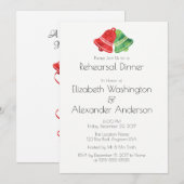 Invitation Aquarelle Bell Mariage de Noël Dîner de répétition (Devant / Derrière)