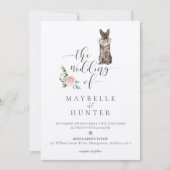 Invitation Aquarelle bergère allemande animal de compagnie et (Devant)