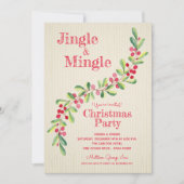 Invitation Aquarelle Berries Fête verte (Devant)