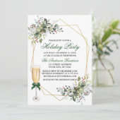 Invitation Aquarelle Berries Verdure Fête Verre (Debout devant)