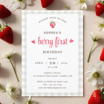 Aquarelle Berry fraise Premier anniversaire
