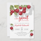 Invitation Aquarelle Berry Sweet Cherry Baby shower (Devant)
