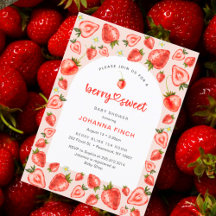 Aquarelle Berry Sweet Strawberries Baby shower
