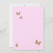 Invitation Aquarelle Beurre d'or rose chaud Quinceañera (Dos)