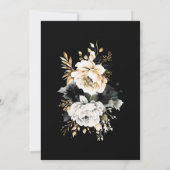 Invitation Aquarelle Black Gold Floral Mariage (Dos)