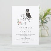 Invitation Aquarelle Black Labrador Animaux de compagnie et r (Debout devant)