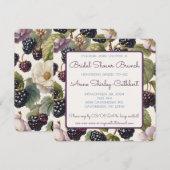 Invitation Aquarelle Blackberry & Florals Carré (Devant / Derrière)