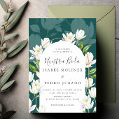 Invitation Aquarelle Blanc Botanique Nuestra Boda Mariage