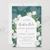 Invitation Aquarelle Blanc Botanique Nuestra Boda Mariage (Devant)
