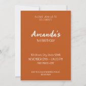 Invitation Aquarelle Blanc et Brown Ours d'automne 1er annive (Dos)
