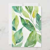 Invitation Aquarelle blanc et vert mou Baby shower Lion (Dos)