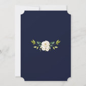 Invitation Aquarelle Blanc Floral Blanc Fête des mariées Or (Dos)