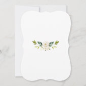 Invitation Aquarelle Blanc Floral Gold Frame 50e anniversaire (Dos)