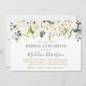 Invitation Aquarelle Blanc Floral Sage Vert Bridal Déjeuner (Devant)