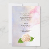 Invitation Aquarelle Blanc Hydrangea Mason Jar Fête des marié (Dos)