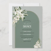 Invitation Aquarelle Blanc Lily et vert arrière - plan (Devant)