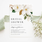 Invitation Aquarelle blanc Magnolia Fête des mariées rustique