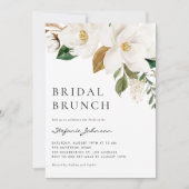 Invitation Aquarelle Blanc Magnolia Rustique Bridal Brunch (Devant)
